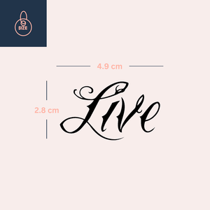 Tatuaż ze słowem „Żyj” 4 – Temporalis® – Tatuaż tymczasowy