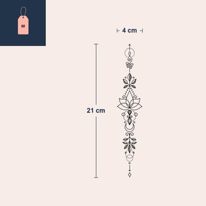 Tatouage lotus ornemental allongé - 4 | Temporalis