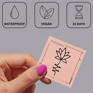 Flor de lótus 3 - Temporalis® - Tatuagem temporária