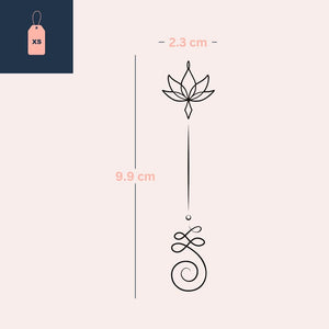 Ornamento Mandala de Lótus 3 - Temporalis® - Tatuagem temporária