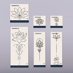 Lotus - Kit de tatouages (6 tatouages) 1 - Temporalis® - Tatouage temporaire