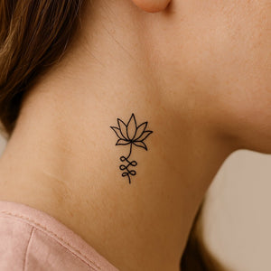 Tatuaje temporal Lotus Wrap Symmetry 1 - Temporalis®