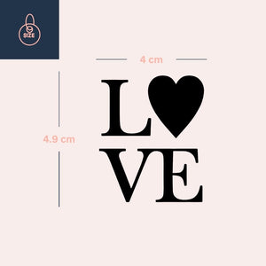 LOVE temporary tattoo, heart as the O - 4 | Temporalis