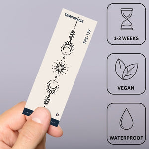 Lunar Floral Harmony 2 - Temporalis® - Tymczasowy tatuaż