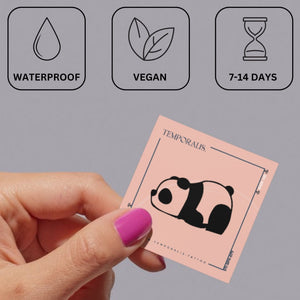 Lying Panda Silhouette Temporary Tattoo - 3 | Temporalis