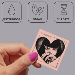 Mia Wallace heart - frame portrait temporary tattoo 4 - Temporalis