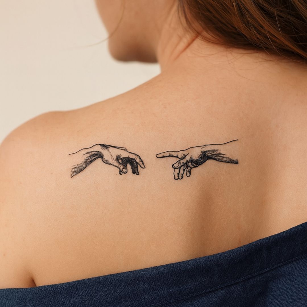 Michelangelo “Creation of Adam” hands temporary tattoo - 1 | Temporalis