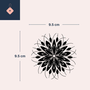 Mitternachtsblüten-Mandala 3 – Temporalis® – Temporäres Tattoo