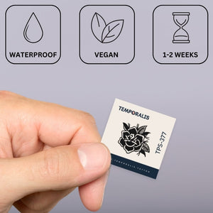 Midnight Rose Blossom 2 - Temporalis® - Temporäres Tattoo