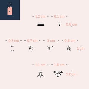 Mini set of 8 geometric finger temporary tattoos - 5 | Temporalis