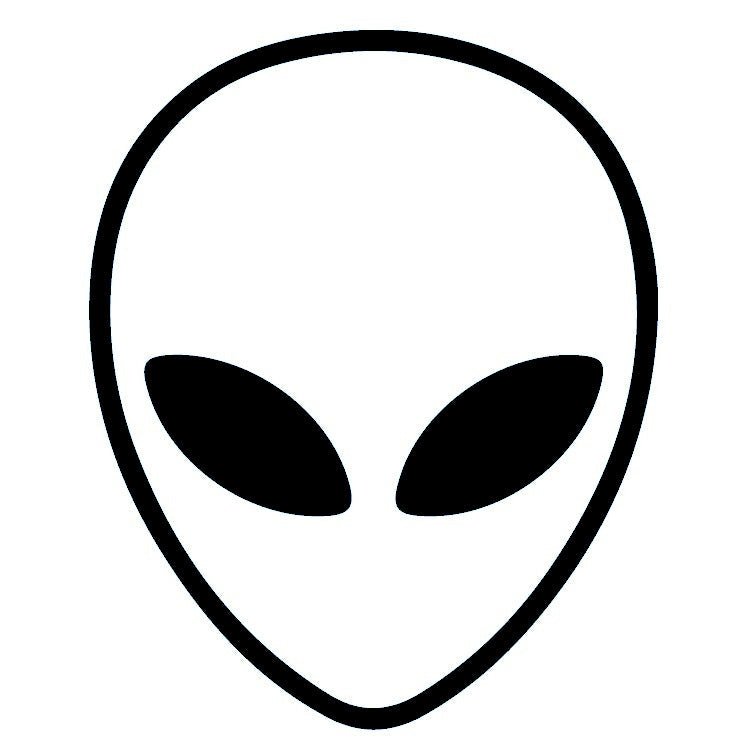 Minimalist alien head temporary tattoo - 2 | Temporalis