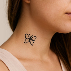 Minimalist Butterfly Outline 1 - Temporalis® - Tatuaggio temporaneo