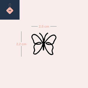 Minimalist Butterfly Outline 3 - Temporalis® - Tatuaggio temporaneo