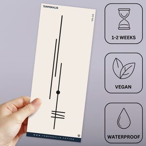 Minimalistyczne linie geometryczne 3 - Temporalis® - tymczasowy tatuaż