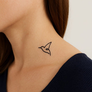 Minimalistisk Kolibri 1 - Temporalis® - Midlertidig tatovering