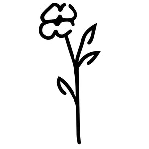 Minimalist line art flower temporary tattoo with stem and leaves - 2 | Temporalis