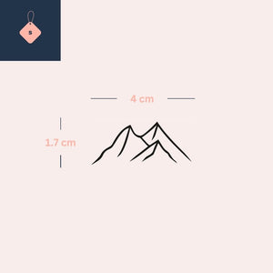 Minimalist Mountain Peaks 3 - Temporalis® - Tatuaggio temporaneo