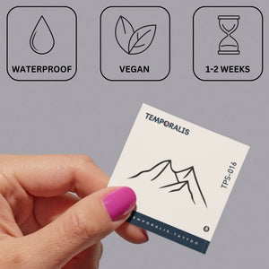 Minimalist Mountain Peaks 2 - Temporalis® - Tatuaggio temporaneo