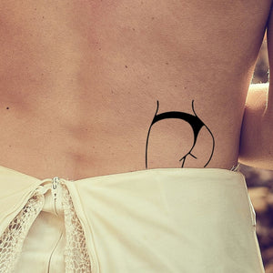 Minimalist one - piece swimsuit silhouette temporary tattoo - 1 | Temporalis