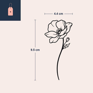 Mohnblumen-Tattoo: eine Blüte am langen Stiel - 4 | Temporalis