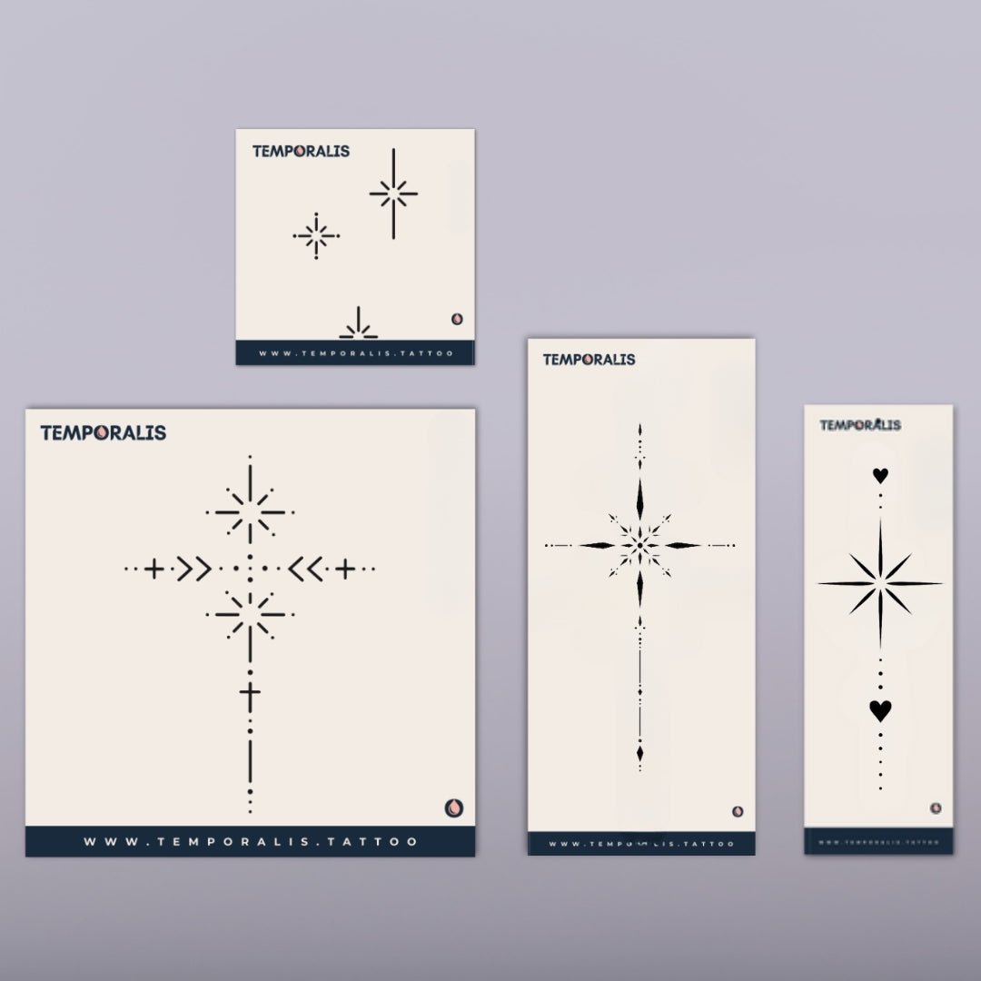 Minimalist Star - Tattoo Kit (4 tattoos) 1 - Temporalis