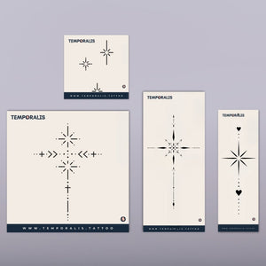 Minimalist Star - Kit de Tatuagens (4 tatuagens) 1 - Temporalis® - Tatuagem temporária