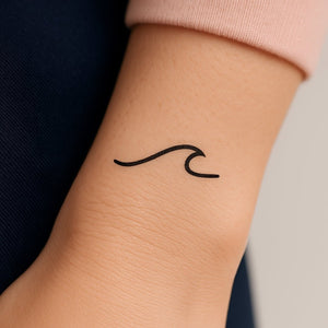 Onda minimalista 1 - Temporalis® - Tatuaggio temporaneo