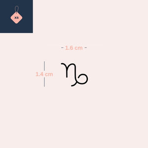 Minimalistisk stjernetegn Stenbukken 3 - Temporalis® - Midlertidig tatovering