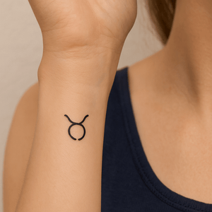Segno zodiacale minimalista Toro 1 - Temporalis® - Tatuaggio temporaneo