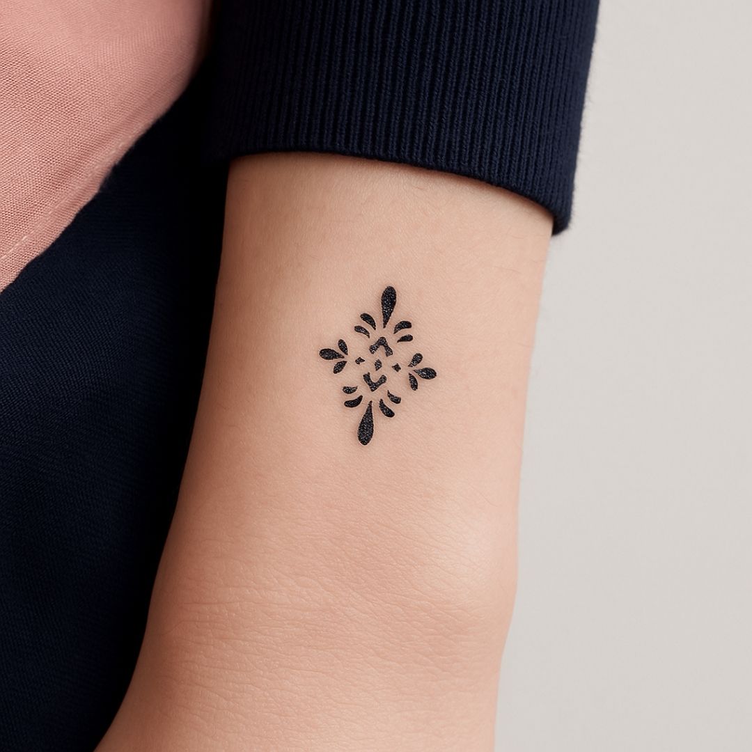 lily black and white tattoos Modern lily symbol Tattoo