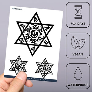 Mystic Star of David Tattoo Set - 3 | Temporalis