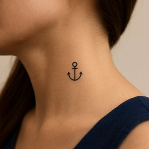 Emblema dell'ancora nautica 1 - Temporalis® - Tatuaggio temporaneo
