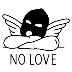 No Love' Masked Angel Temporary Tattoo with Wings - 2 | Temporalis