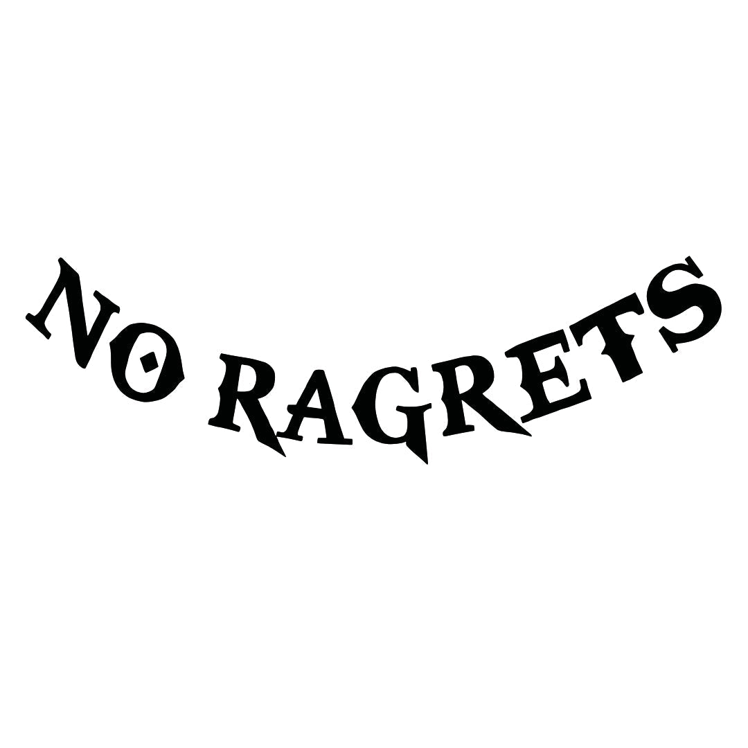NO RAGRETS temporary tattoo - bold lettering - 2 | Temporalis