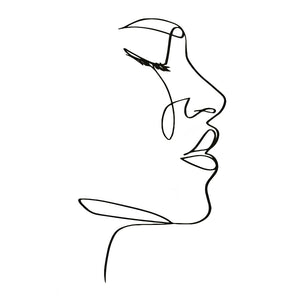 One Line Face Tattoo - 2 | Temporalis