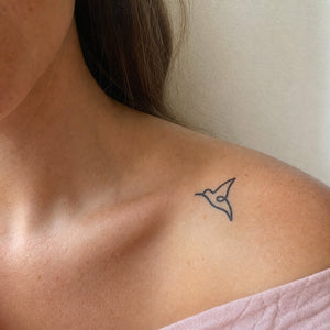One - line hummingbird temporary tattoo - 1 | Temporalis