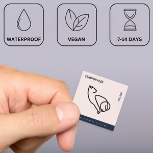 One - Line Sitting Cat Temporary Tattoo - 3 | Temporalis