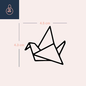 Origami Crane Temporary Tattoo - Bold Line Art - 4 | Temporalis