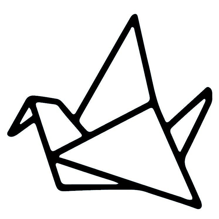 Origami Crane Temporary Tattoo - Bold Line Art - 2 | Temporalis