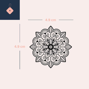 Ornamental Floral Mandala Temporary Tattoo - 4 | Temporalis