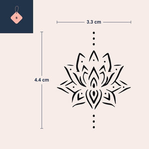Ornamental Lotus & Dots Tattoo - 4 | Temporalis