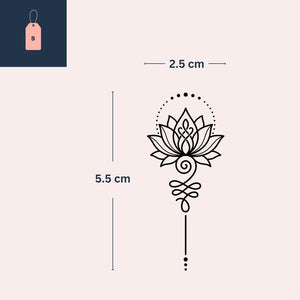Ornamental Lotus Temporary Tattoo – Fine Line & Dotwork - 4 | Temporalis