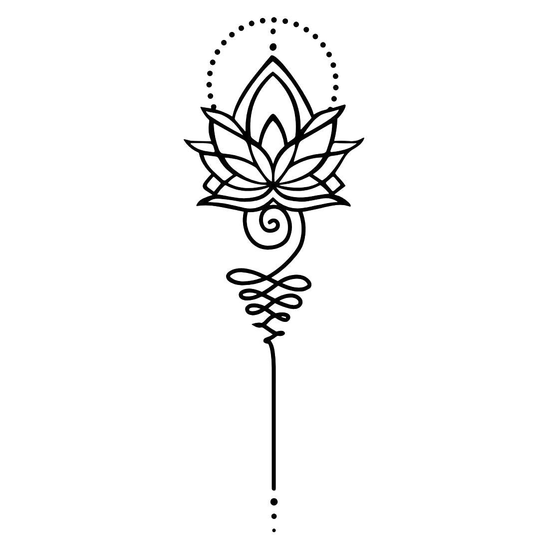 Ornamental Lotus Temporary Tattoo – Fine Line & Dotwork - 2 | Temporalis