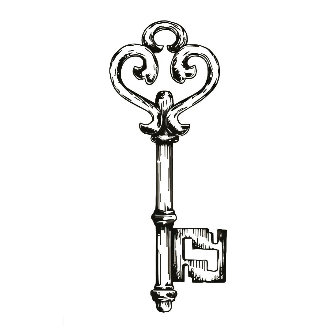 Ornate Skeleton Key Tattoo - 2 | Temporalis
