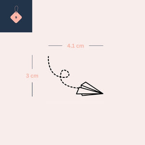 Paper plane temporary tattoo with flight path - 4 | Temporalis