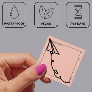 Paper plane temporary tattoo with heart trail - 3 | Temporalis