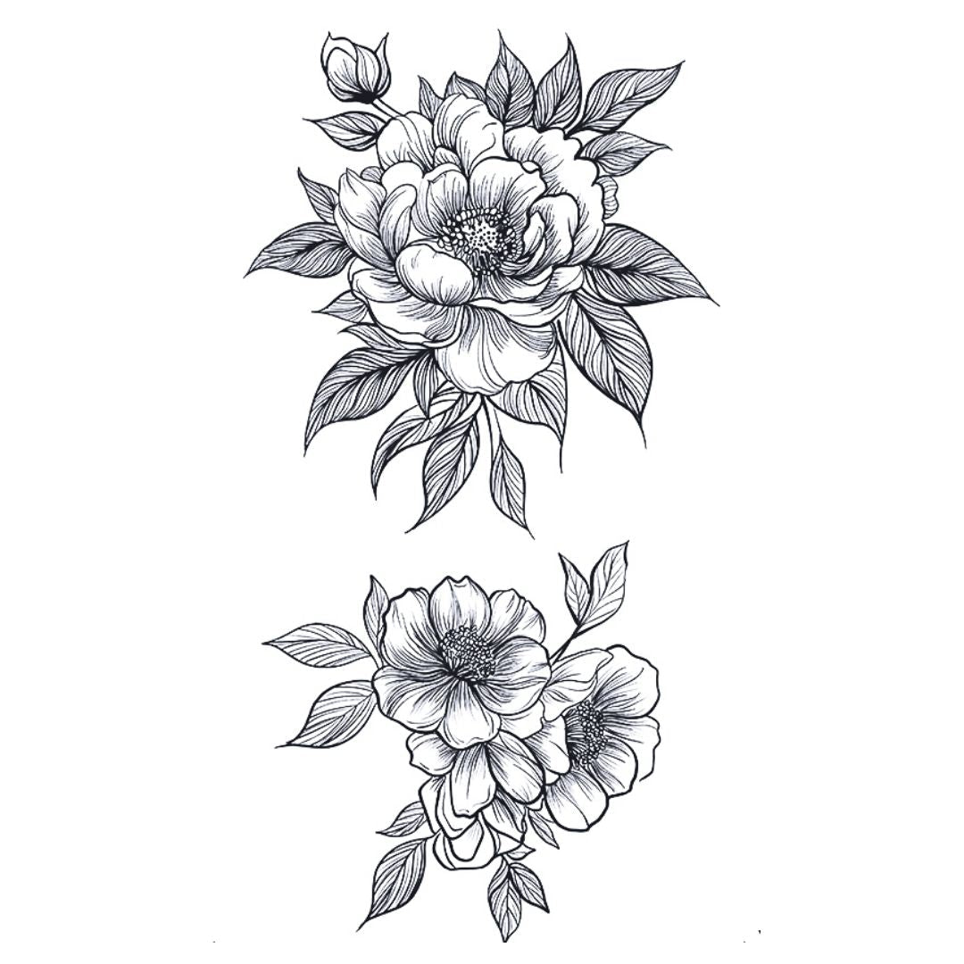Peony Duo Tattoo - 2 | Temporalis
