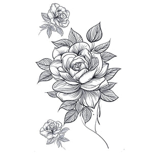 Peony Rose Bouquet Tattoo - 2 | Temporalis