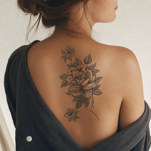 Peony Rose Bouquet Tattoo - 1 | Temporalis