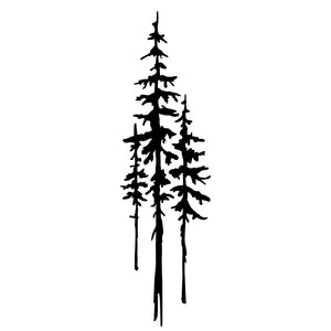 Pine Trees Silhouette Temporary Tattoo - 2 | Temporalis